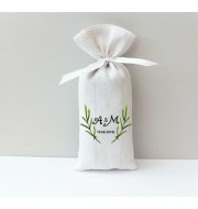 Personalizowany Ekskluzywny woreczek z lawendą z białego adamaszku.