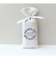 Personalizowany Ekskluzywny woreczek z lawendą z białej satyny bawełnianej