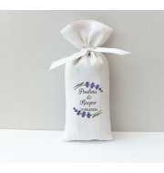 Personalizowany Ekskluzywny woreczek z lawendą z białej satyny bawełnianej