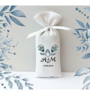 Personalizowany Ekskluzywny woreczek z lawendą z białej satyny bawełnianej
